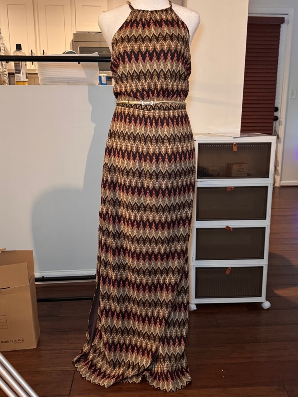 NWOT Boston Proper Belted Maxi Dress